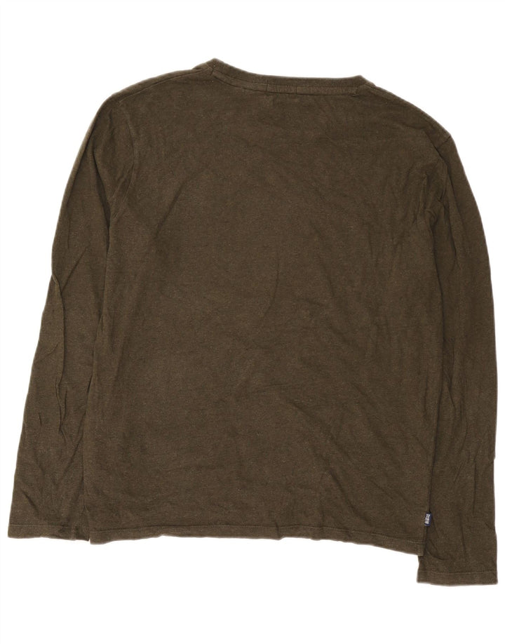 Superdry Herren-Oberteil, langärmelig, XL, Khaki, Baumwolle