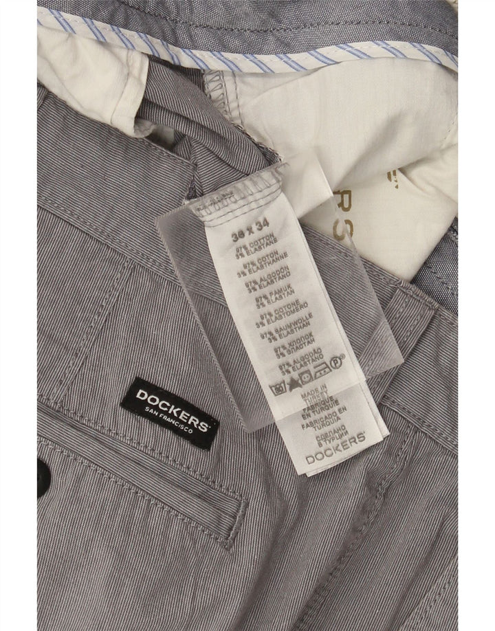 Dockers Herren Extra Sim Fit Chinohose W36 L34 Graue Baumwolle