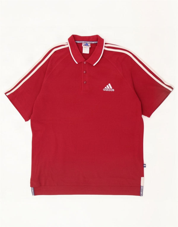 Adidas Herren Poloshirt UK 40/42 Medium Burgund Baumwolle
