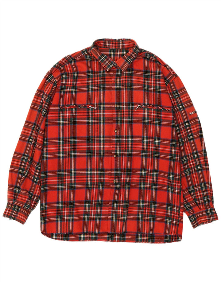 Vintage Herren Flanellhemd XL Rot kariert