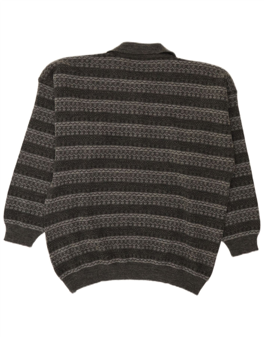 Vintage Herren Rollkragenpullover Pullover groß grau gestreift