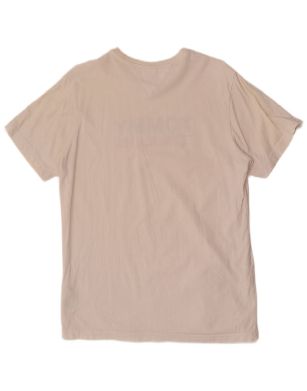 Tommy Hilfiger Herren-T-Shirt mit Grafik, mittelweiße Baumwolle