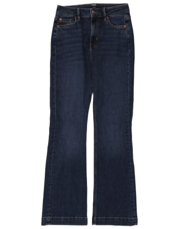 Marks & Spencer Damen Schlagjeans UK 10 Small W28 L31 Blaue Baumwolle