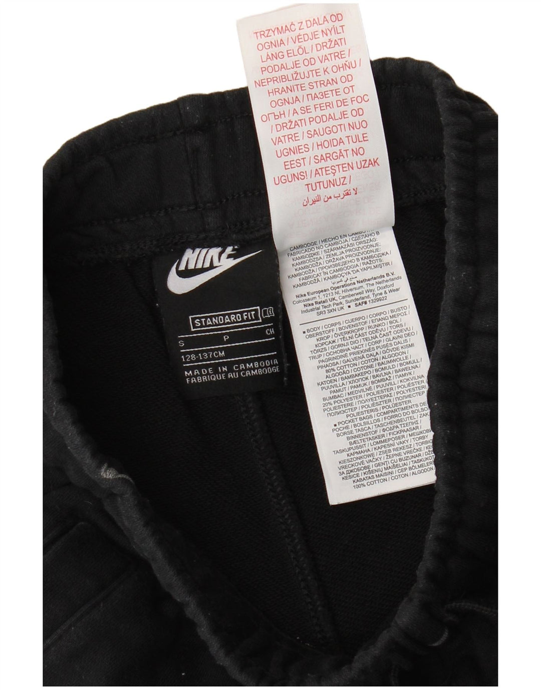 NIKE Jungen-Sportshorts mit Standard-Passform und Grafik, 8–9 Jahre, Größe S, schwarze Baumwolle