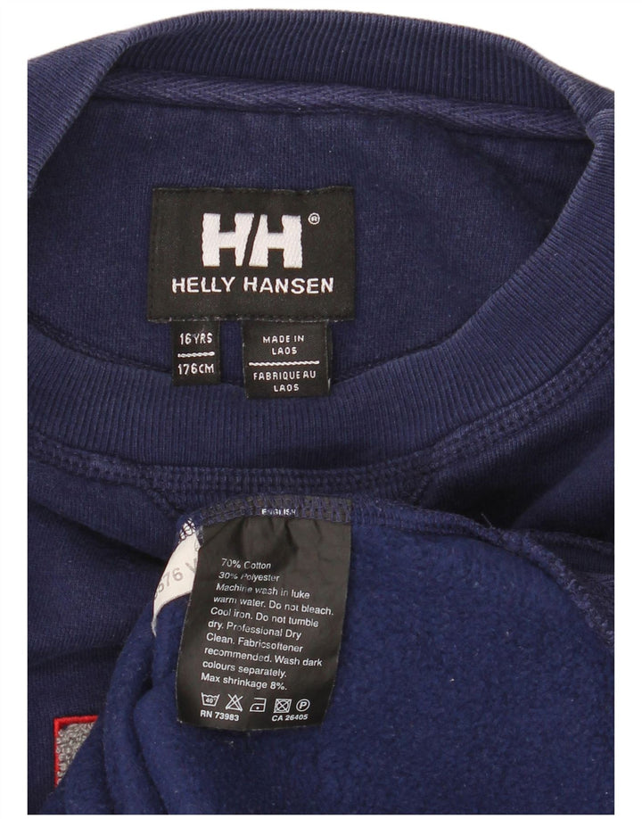 Helly Hansen Grafik-Sweatshirt für Jungen, 15–16 Jahre, marineblaue Baumwolle