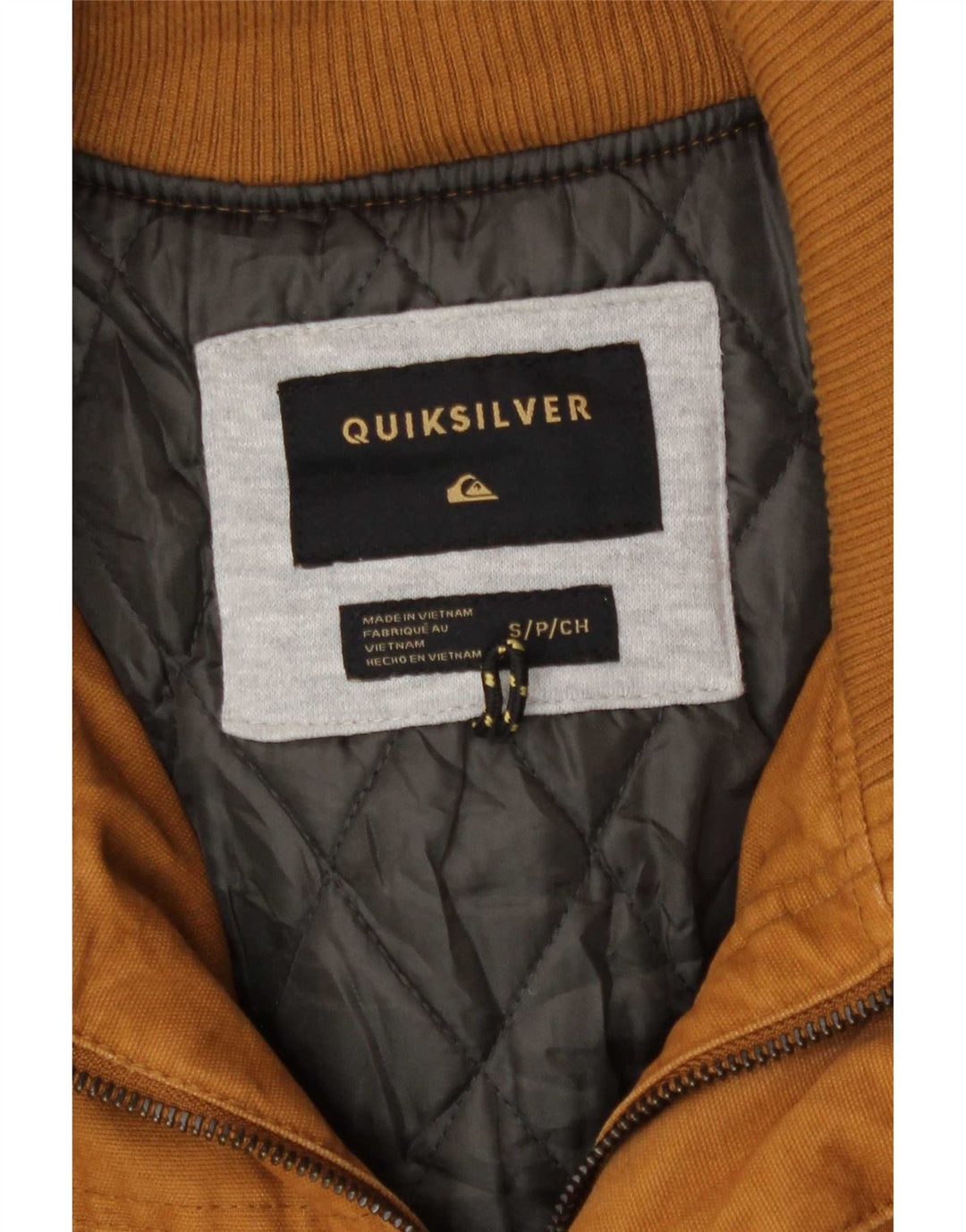 Quiksilver Herren-Bomberjacke mit Kapuze, UK 36, Größe S, Beige, Baumwolle