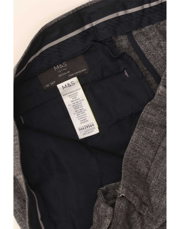 Marks & Spencer Herren Chinohose W36 L28 Graues Polyester