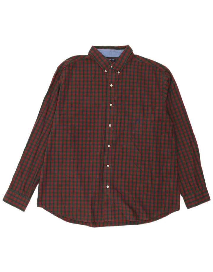 Chaps Herrenhemd 2XL grün kariert Baumwolle