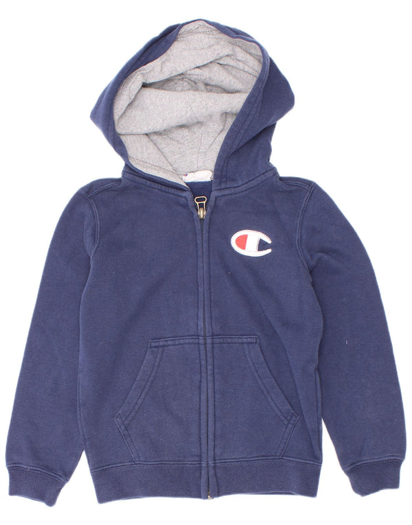 Champion Jungen-Kapuzenpullover mit grafischem Reißverschluss, 3–4 Jahre, 2XS, Marineblau, Baumwolle