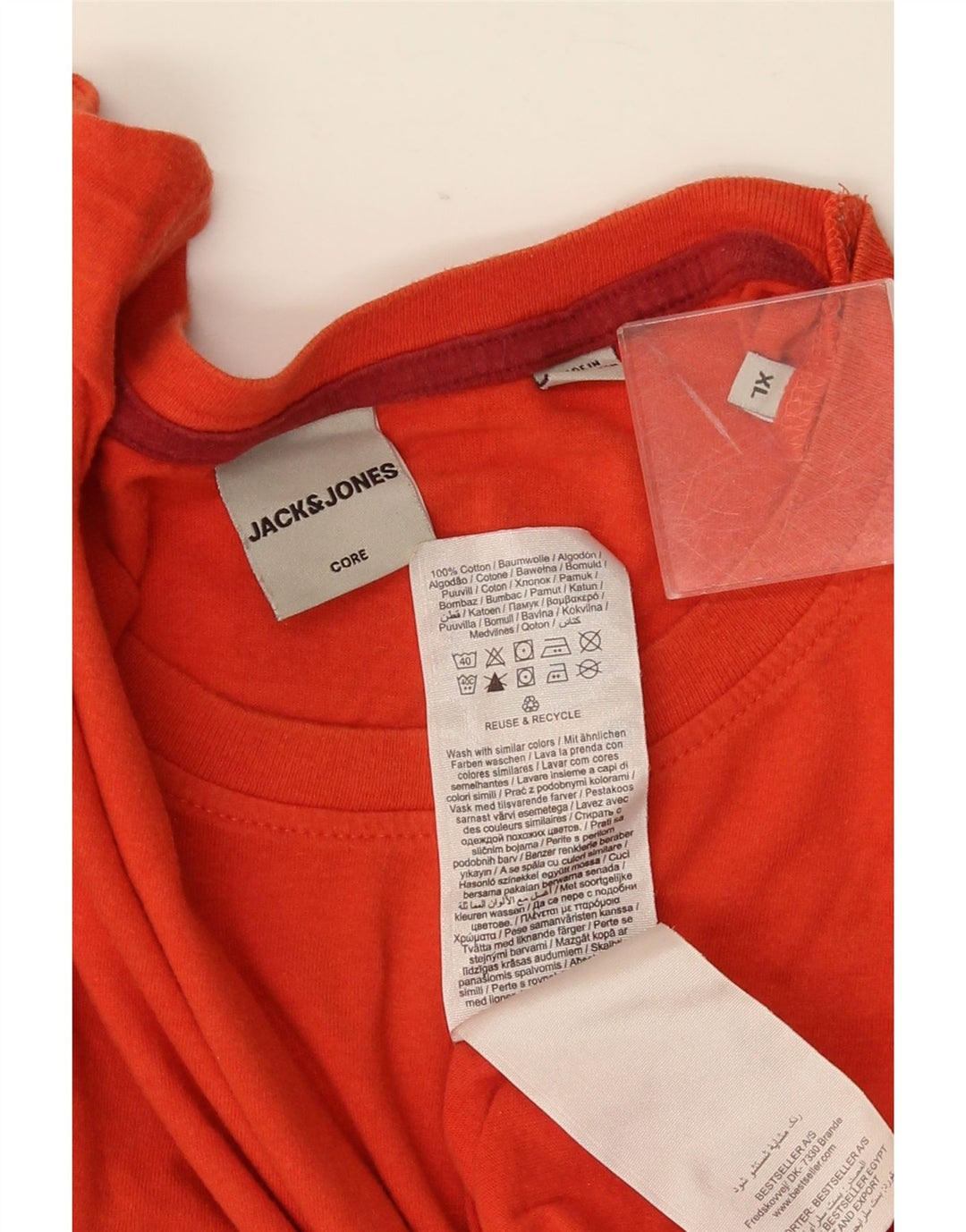 JACK & JONES Herren T-Shirt Top XL Orange Baumwolle