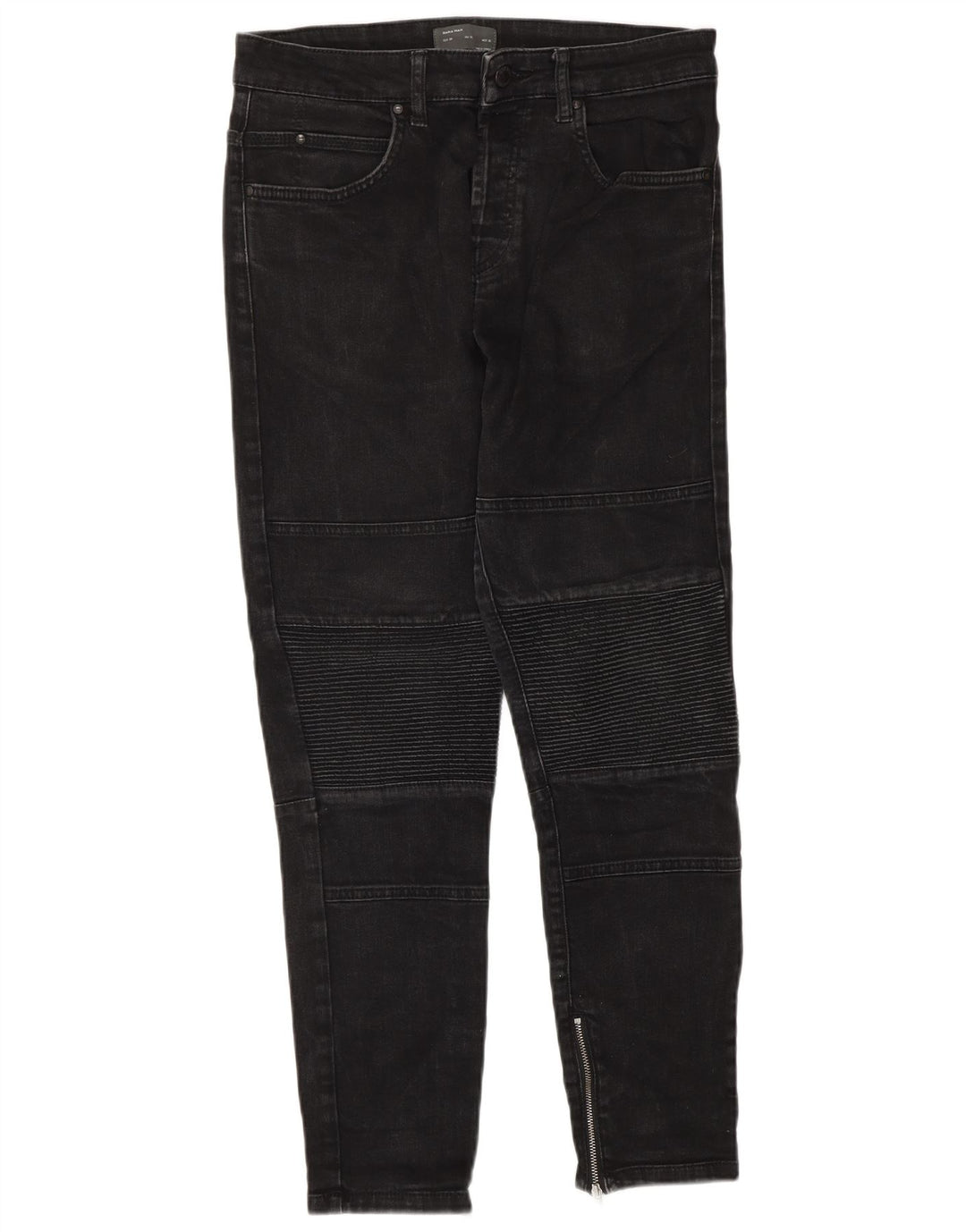 ZARA Herren Slim Jeans EU 38 Small W30 L28 Schwarze Baumwolle