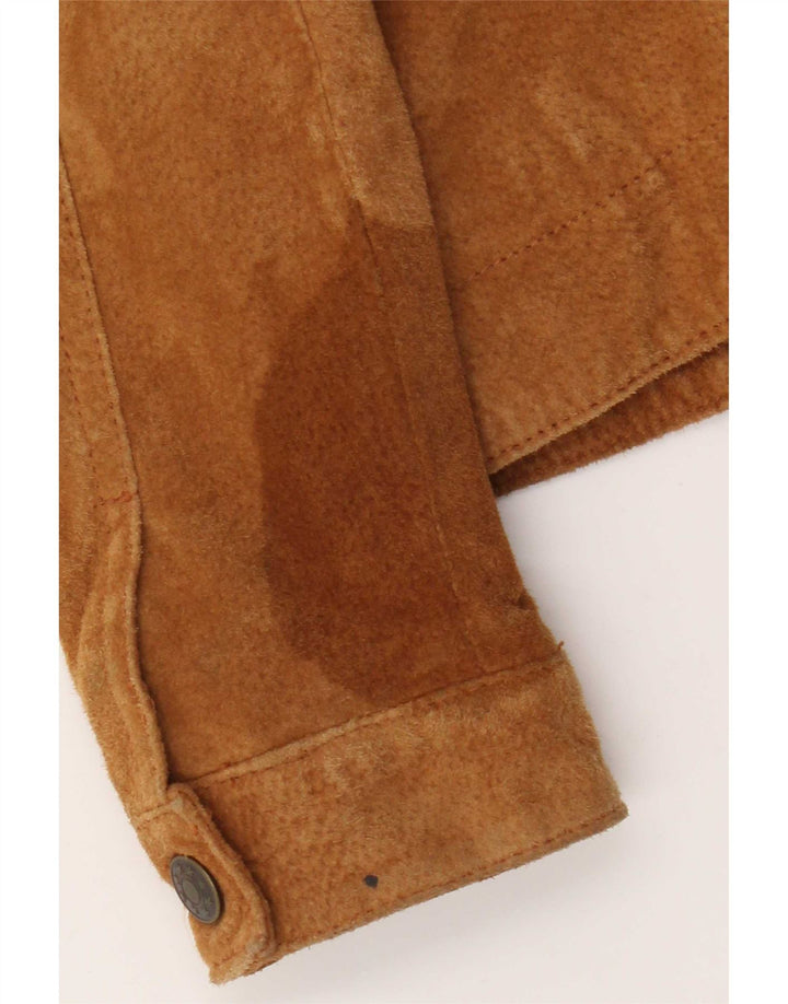 Vintage Damen Wildlederjacke EU 36 Kleines Beige Leder