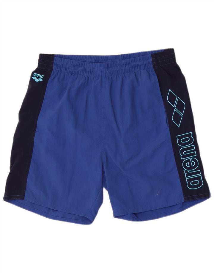 Arena Herren-Badeshorts mit Grafik, groß, blaues Farbblock-Polyester