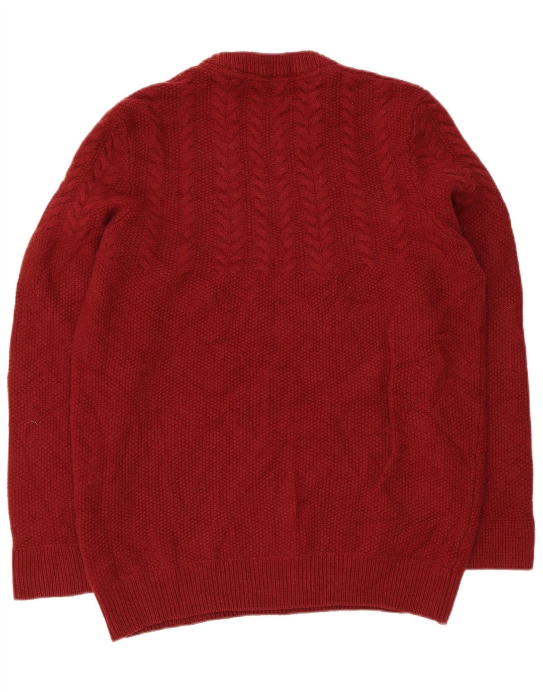 Barbour Herren-Pullover mit Rundhalsausschnitt, mittlere kastanienbraune Wolle