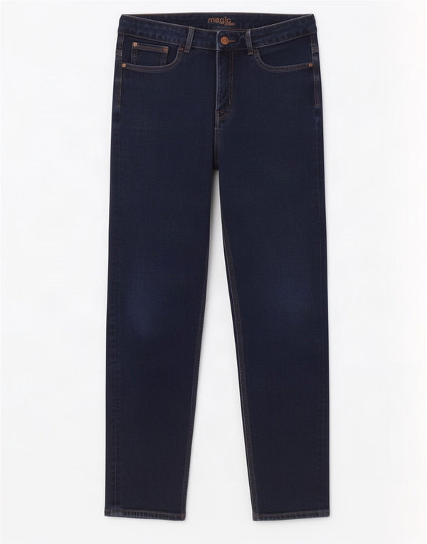 Marks & Spencer Damen Straight Jeans UK 14 Large W32 L29 Marineblau Baumwolle