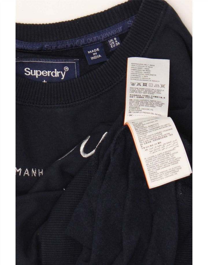 Superdry Grafik-Sweatshirtpullover für Damen, Gr. 8, Marineblau, Viskose
