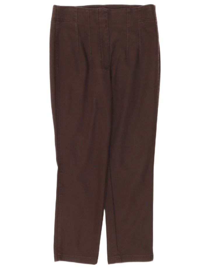Massimo Dutti Damen gerade verkürzte Hose EU 40 Medium W30 L26 Braun