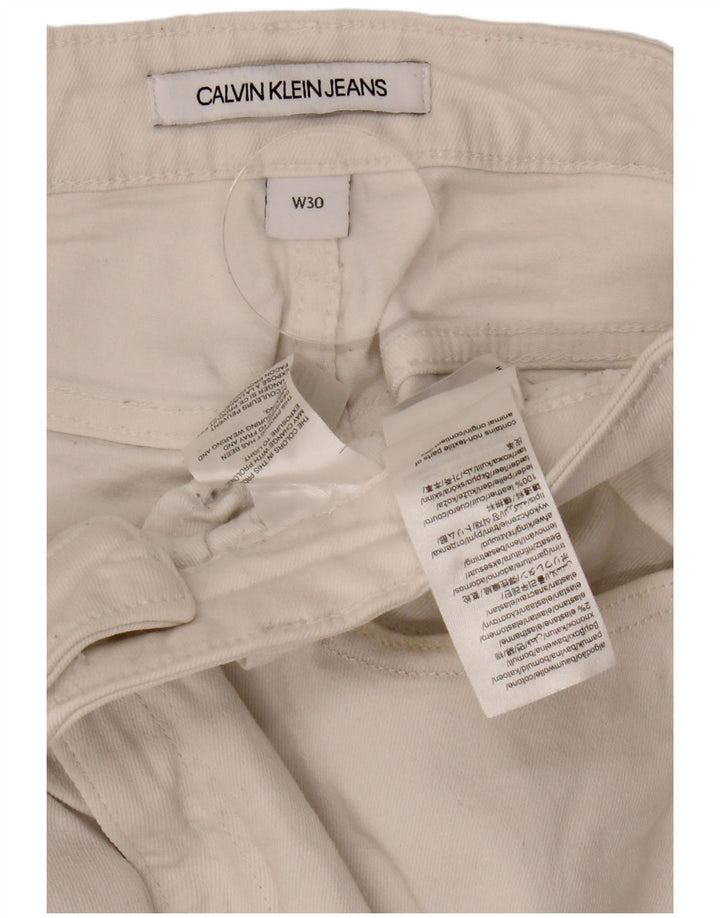 CALVIN KLEIN Kurz geschnittene Damenjeans W30 L24 Weiße Baumwolle