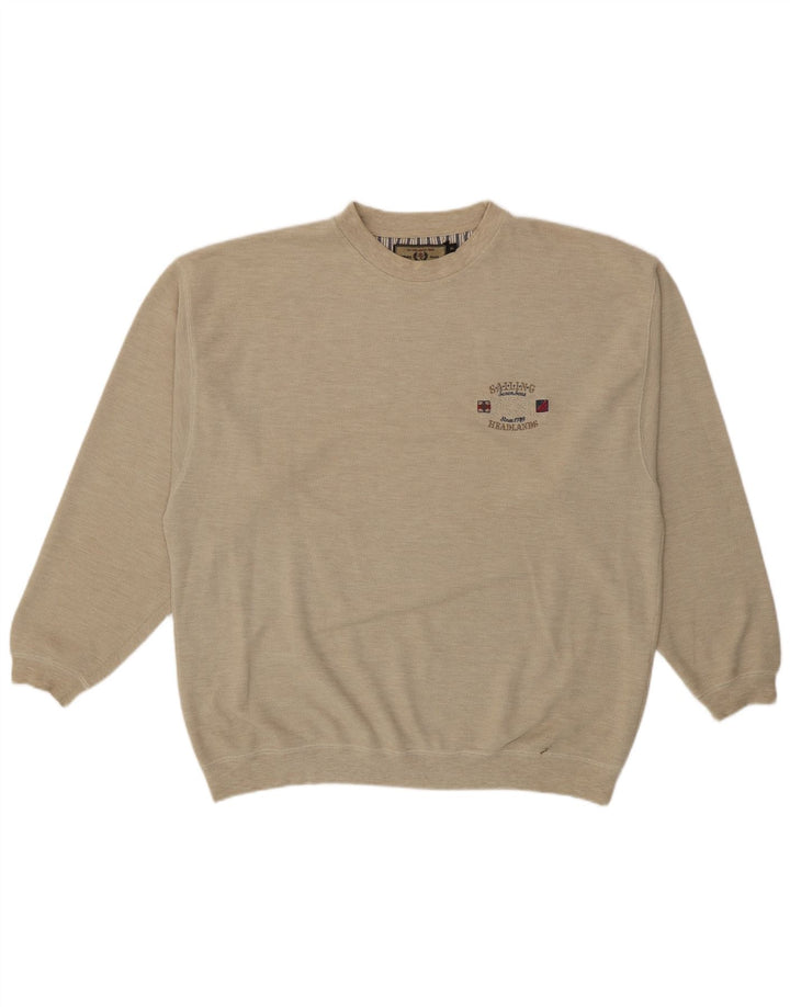 Vintage Herren Sweatshirt Pullover XL Beige Baumwolle