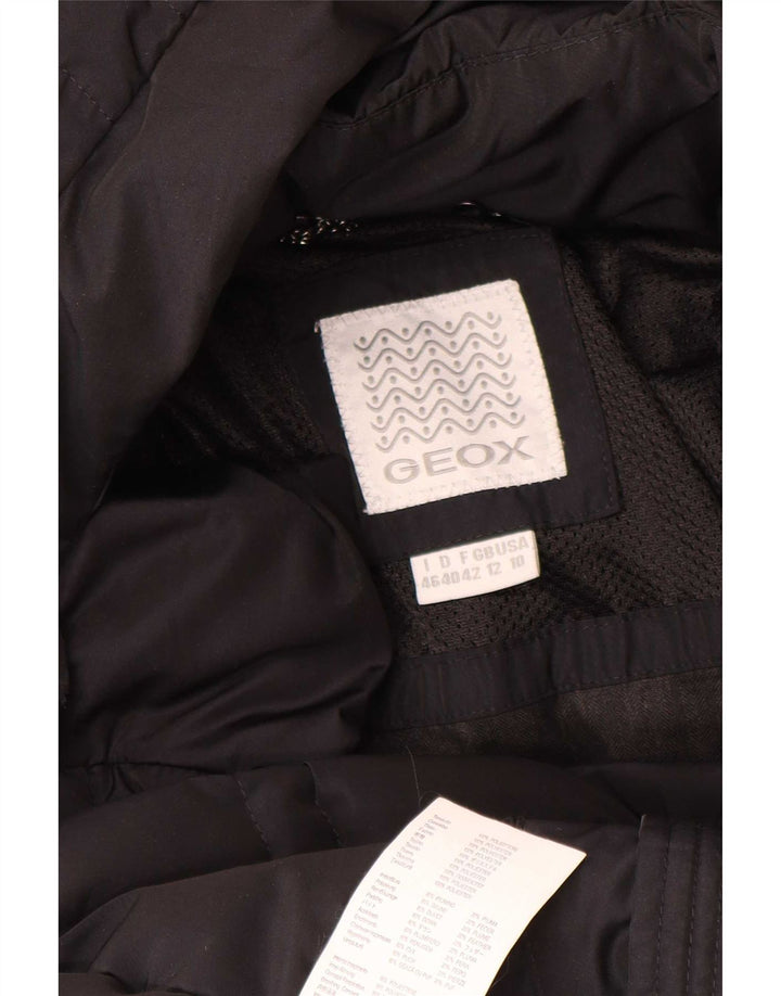 Geox Womens Hooded Wattierter Mantel UK 12 Mittelschwarzes Polyester