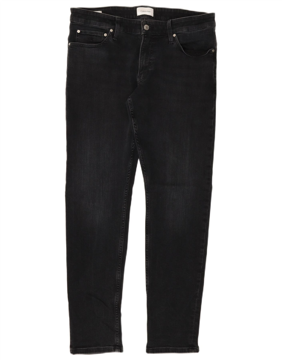 Calvin Klein Herren Slim Jeans W33 L32 Schwarze Baumwolle
