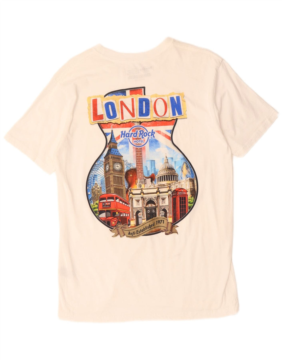 Hard Rock Hotel London Graphic T-Shirt-Oberteil für Herren aus mittelweißer Baumwolle