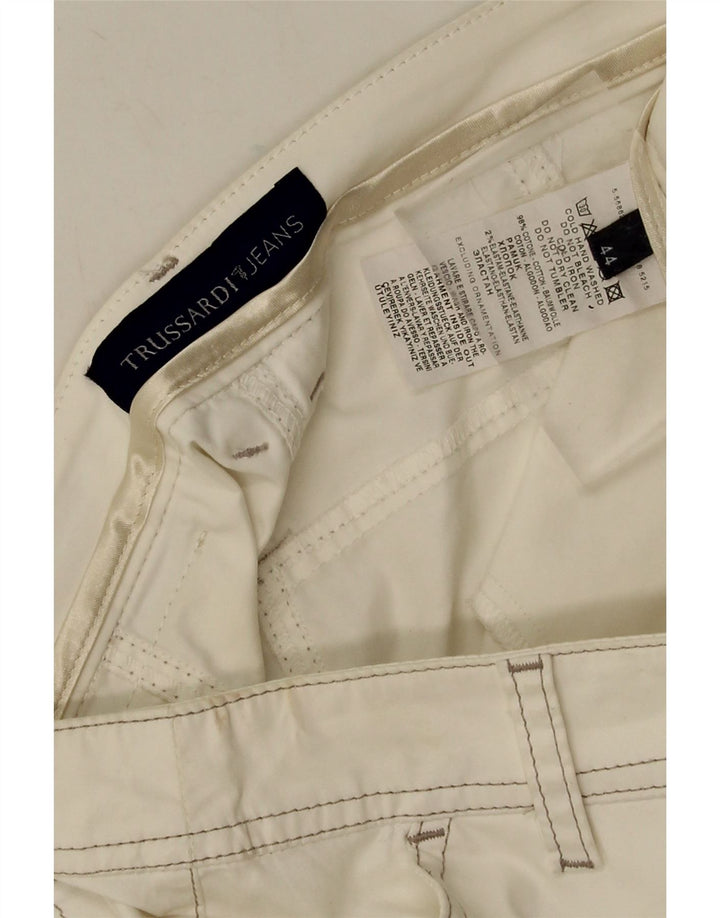 Trussardi Jeans Damen Bleistiftrock IT 44 Medium W30 Weiße Baumwolle
