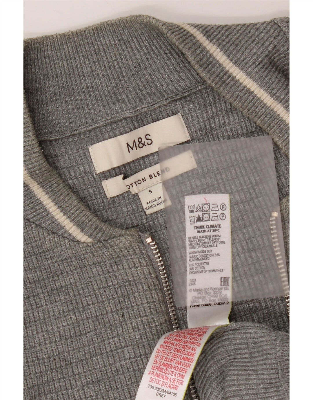 Marks & Spencer Herren-Cardigan, Größe S, grau, Polyester