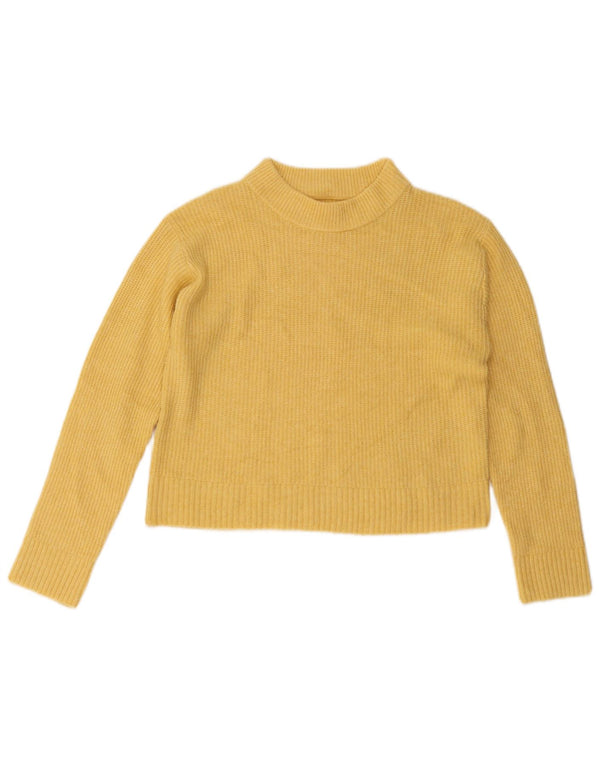 Zara Crop Rollkragenpullover für Mädchen, 13–14 Jahre, gelbes Polyester