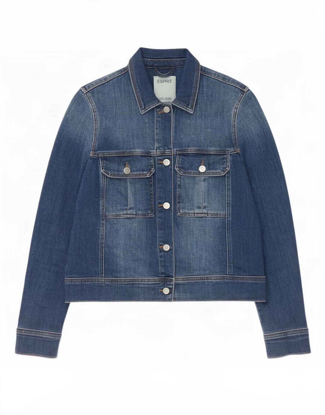 Esprit Damen Jeansjacke UK 12 Mittelblaue Baumwolle