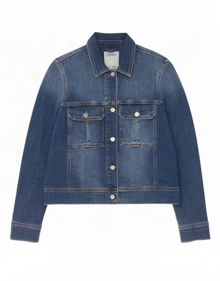 Esprit Damen Jeansjacke UK 12 Mittelblaue Baumwolle