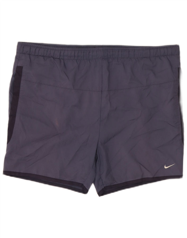 Nike Herren-Badeshorts UK 39/41 Mittelgroßes marineblaues Colourblock-Polyester