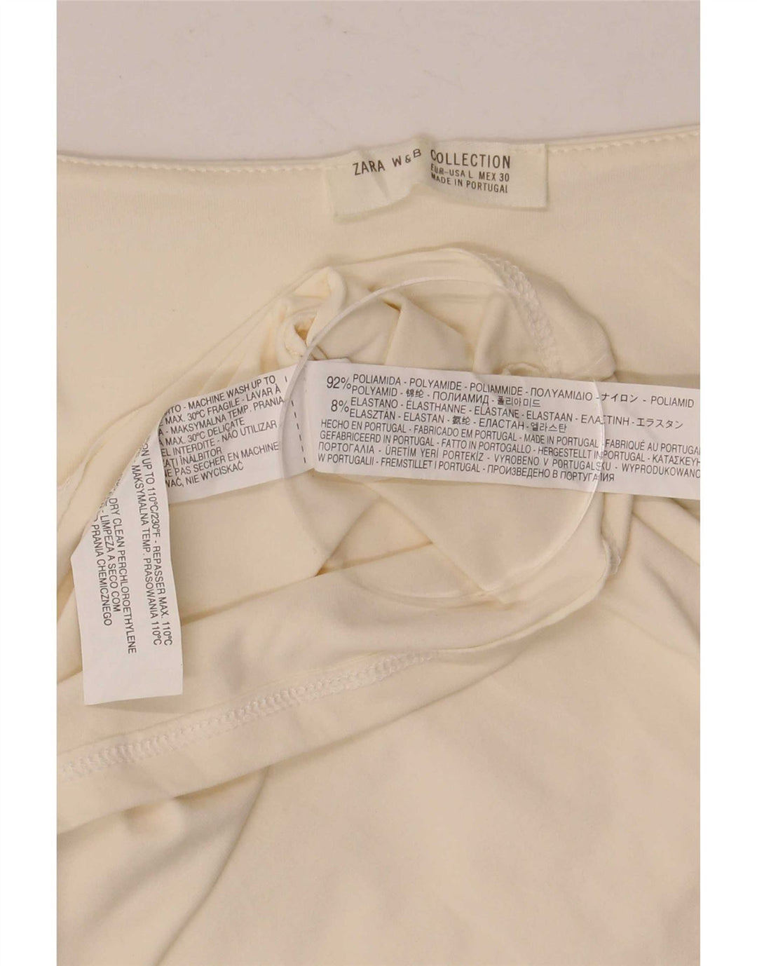 Zara Damen Weste Top UK 14 Large Off White Polyamid