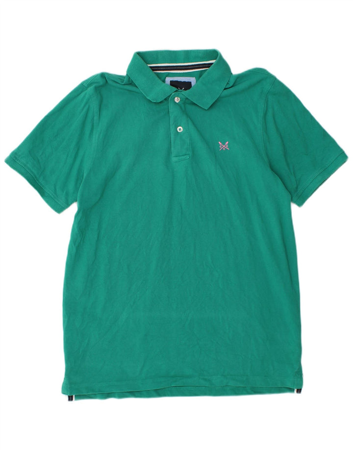 CREW CLOTHING Herren-Poloshirt aus mittelgrüner Baumwolle