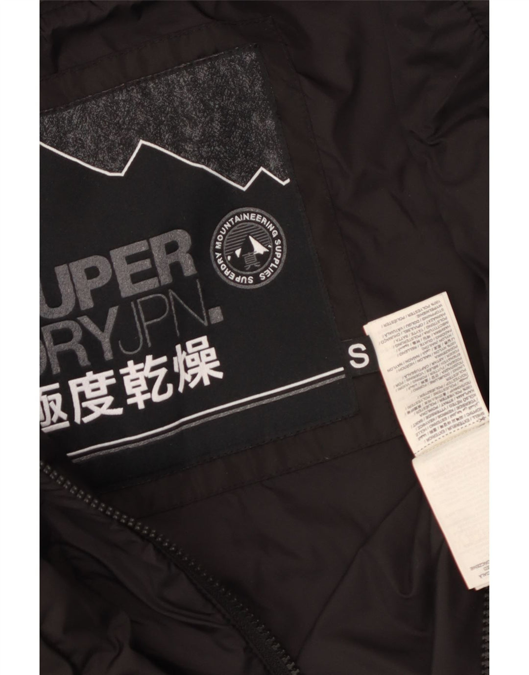 SUPERDRY Wattierte Damenjacke mit Kapuze, UK 10, Größe S, Schwarz, Polyester