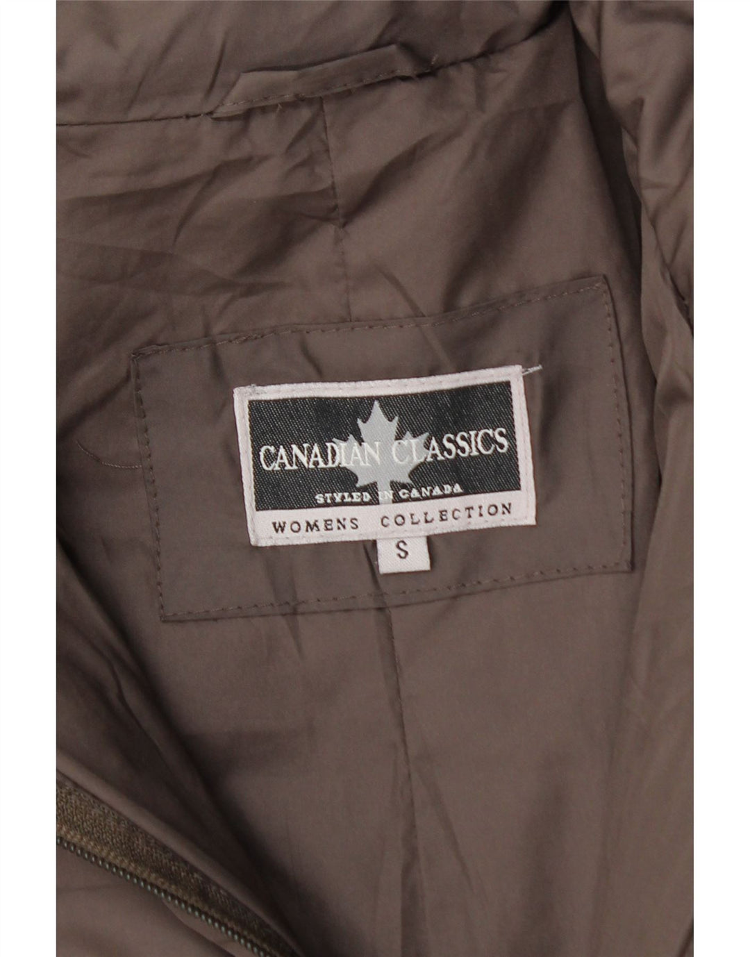 CANADIAN Womens Padded Coat UK 10 Small Brown Polyester