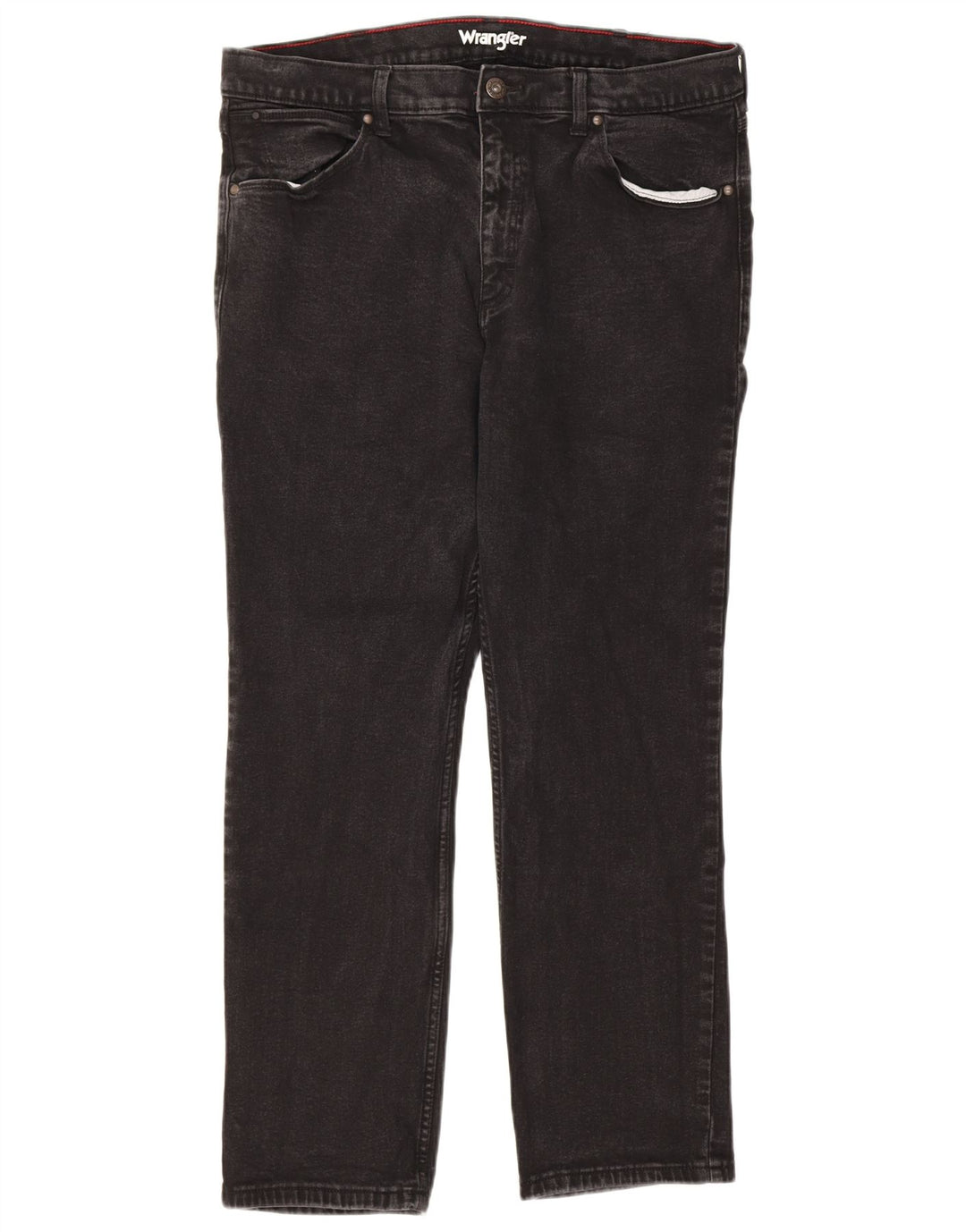Wrangler Herren Regular Straight Jeans W38 L30 Schwarze Baumwolle