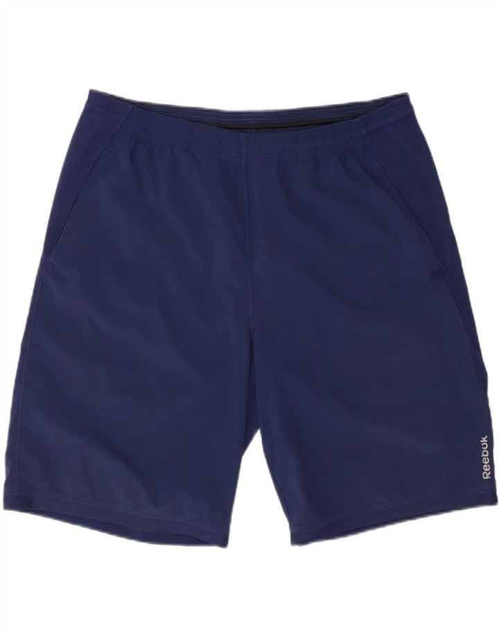 REEBOK Herren-Sportshorts, groß, marineblaues Polyester