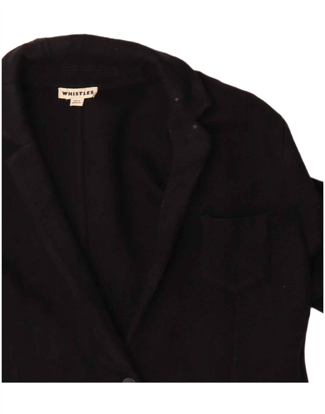 Whistles Damen-Blazerjacke mit 2 Knöpfen, UK 16, Größe L, Schwarz, Baumwolle