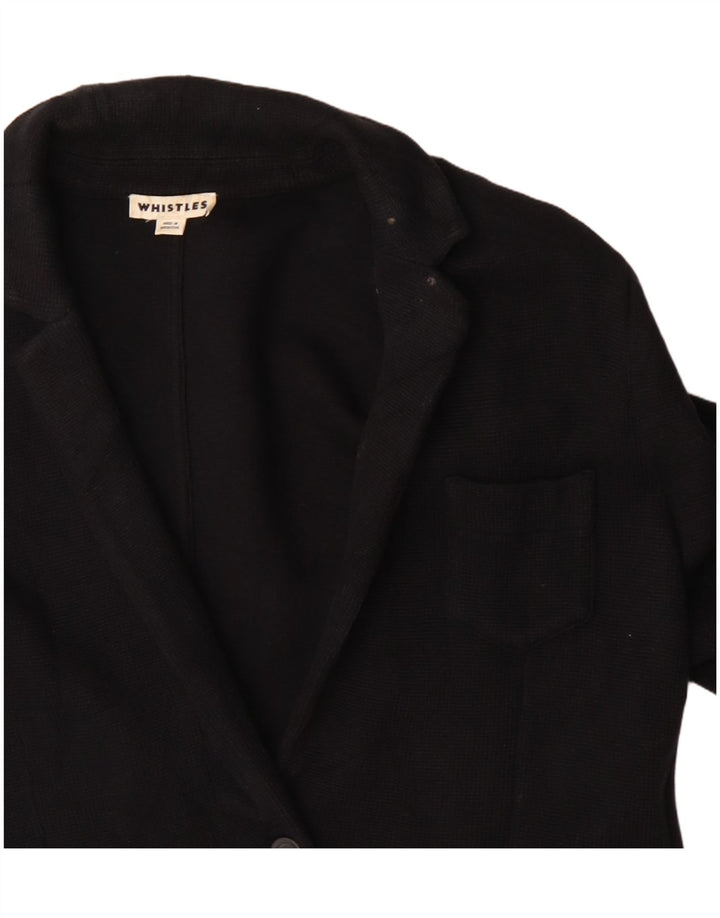 Whistles Damen-Blazerjacke mit 2 Knöpfen, UK 16, Größe L, Schwarz, Baumwolle