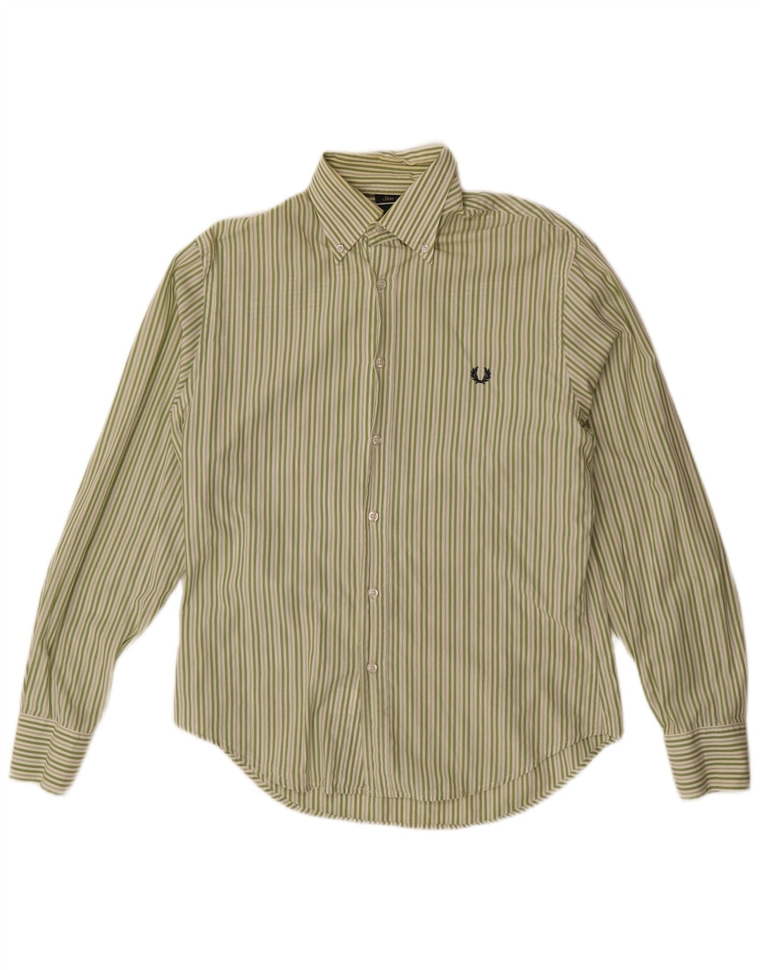 Fred Perry Herren Slim Fit Hemd Mittelgrüner Nadelstreifen
