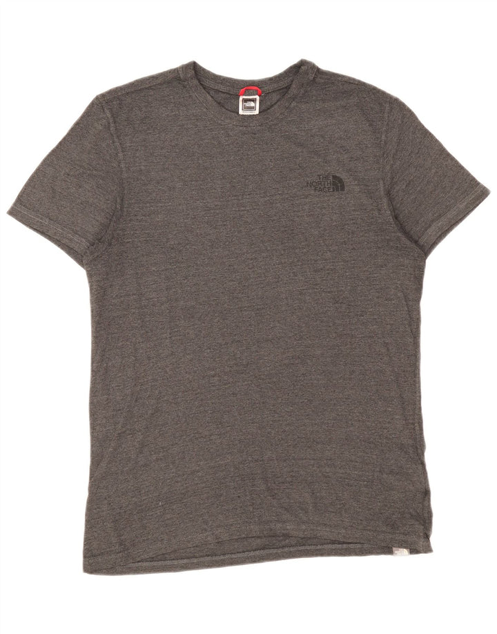 The North Face Herren-T-Shirt-Oberteil aus mittelgrau gesprenkelter Baumwolle