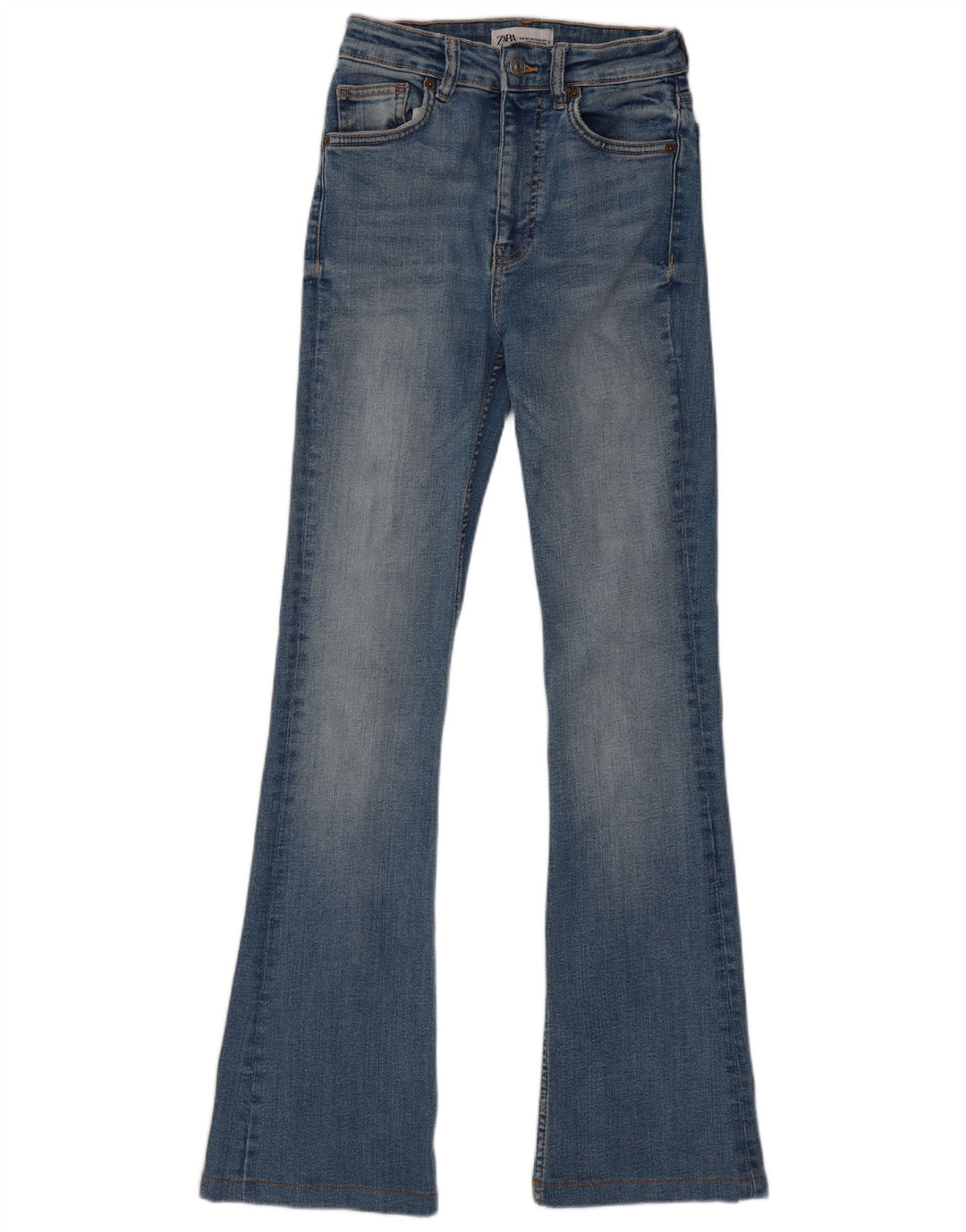 Zara Damen Schlagjeans EU 34 2XS W24 L30 Blau