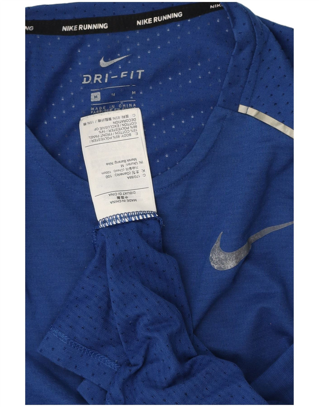 NIKE Herren Dri Fit T-Shirt Top Mittelblaues Polyester