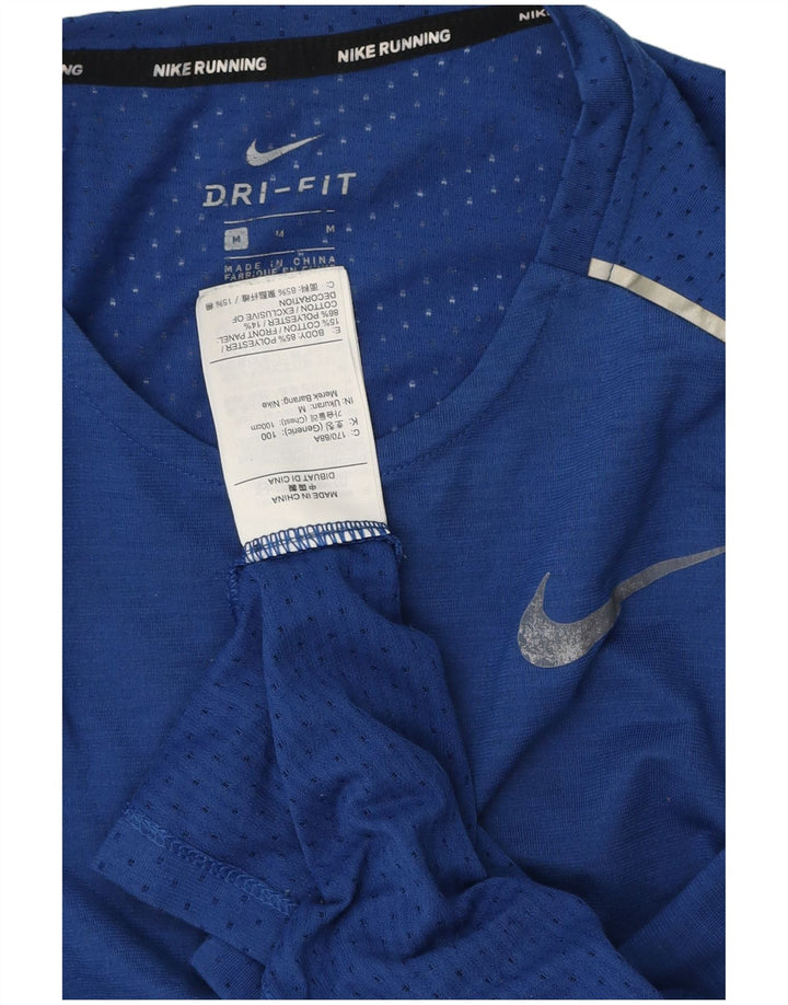 NIKE Herren Dri Fit T-Shirt Top Mittelblaues Polyester
