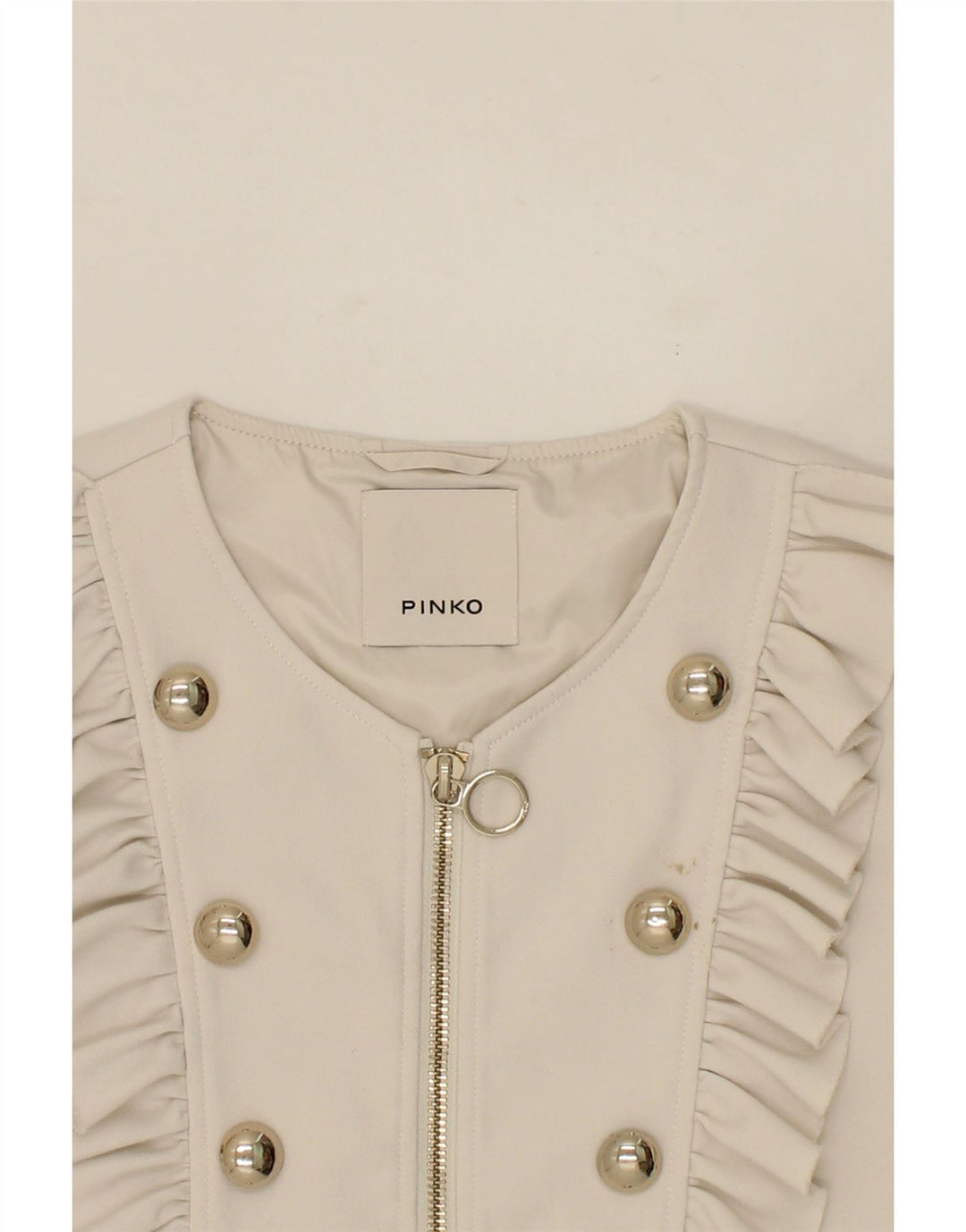 PINKO Womens Crop Blazer Jacket US 8 Medium White Polyester Vintage Pinko and Second-Hand Pinko from Messina Hembry 
