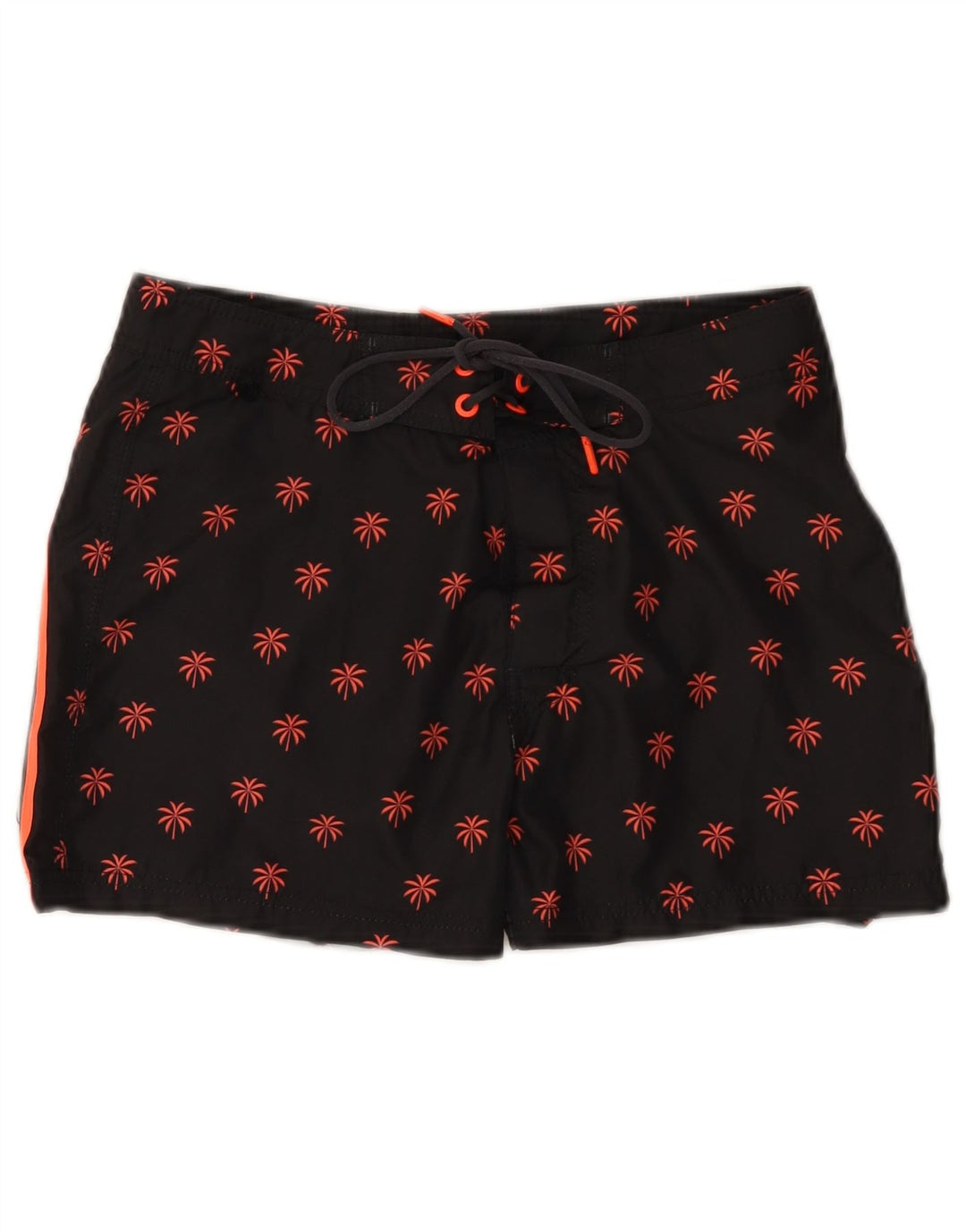 Sundek Herren-Badeshorts, mittelgroß, schwarz, geblümt, Polyester