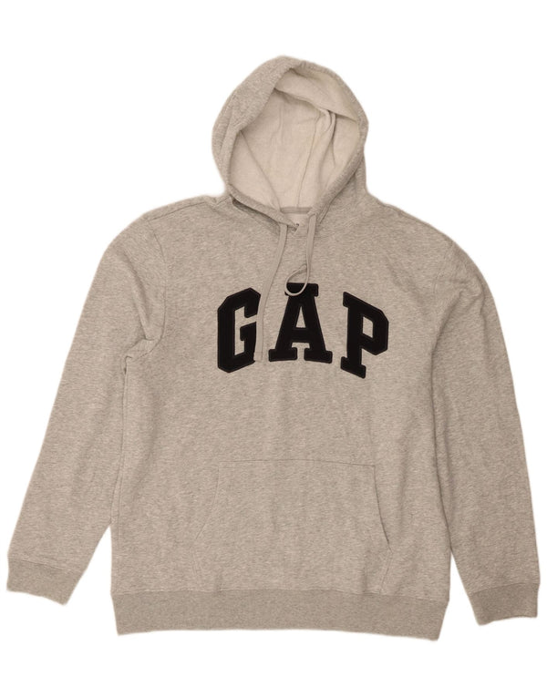Gap Herren-Kapuzenpullover mit Grafik, groß, grau gesprenkelte Baumwolle