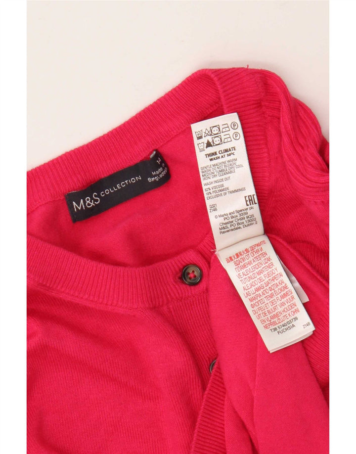 Marks & Spencer Damen-Cardigan-Pullover UK 14 Mittelrosa Viskose