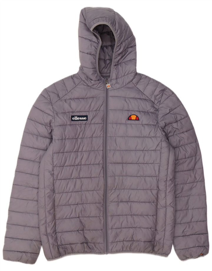 Ellesse Herren-Jacke mit Kapuze, gepolstert, UK 40, Größe L, grau, Polyester